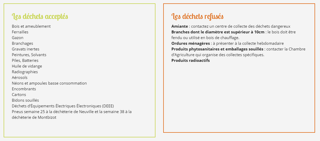Déchèterie autorisés-refusé