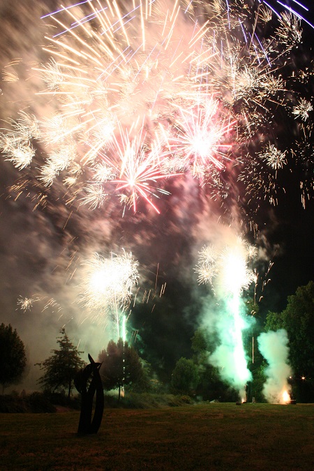 Fête village feu artifice