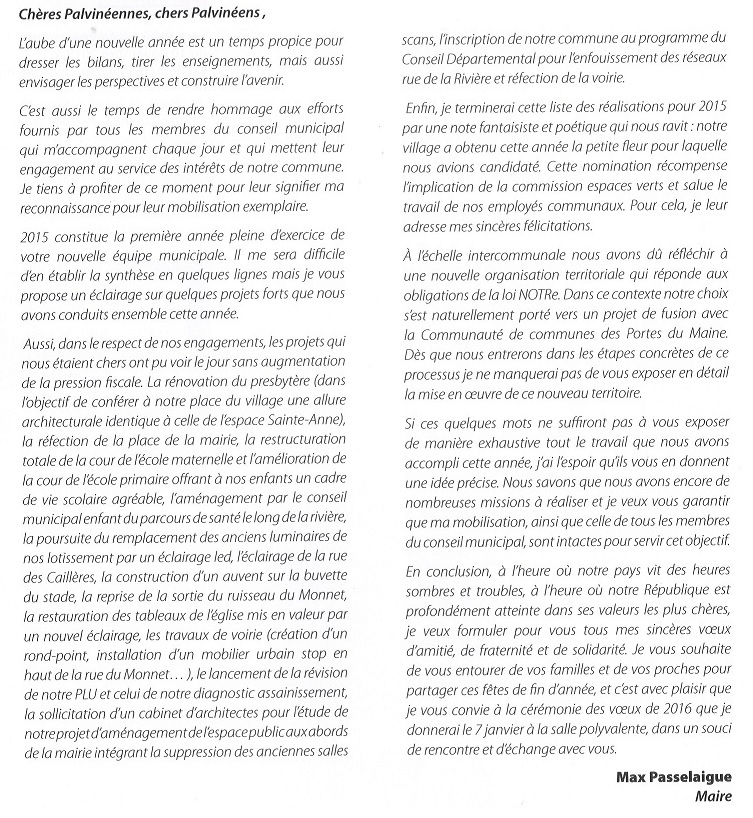 texte mot du maire